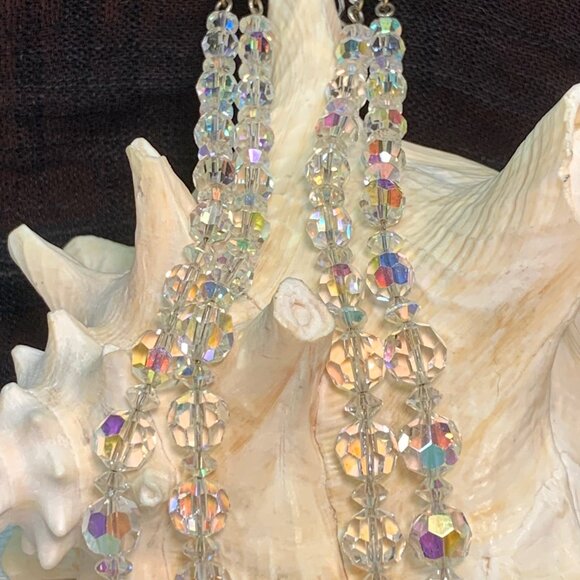 Gorgeous Crystal Double Strung Vintage Necklace Elegant Beaded WOW! - Picture 6 of 10